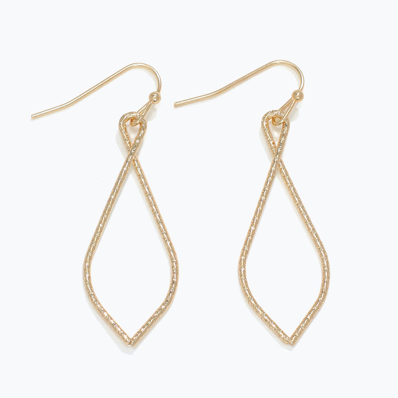 Earrings-Textured Gold Twist Drops