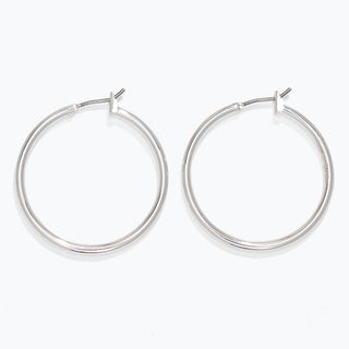 Periwinkle Earrings-1 Inch Silver Hoops