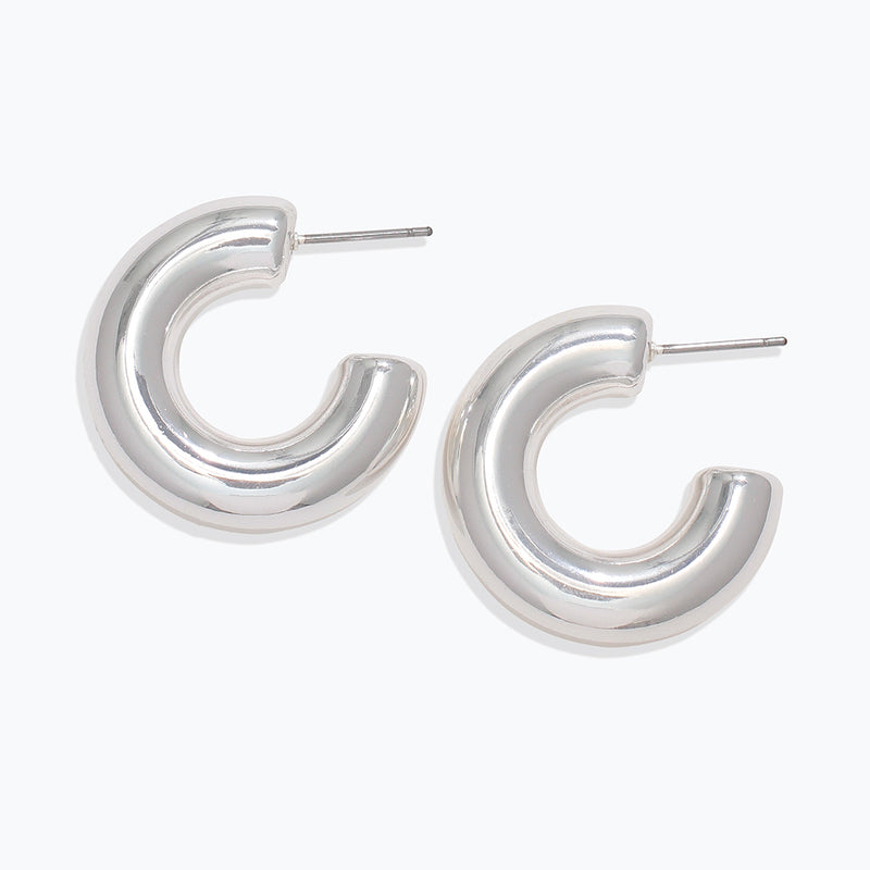 Periwinkle Earrings-Trending Silver Hoops