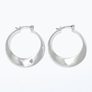 Periwinkle Earrings-Polished Silver Hoop Twist
