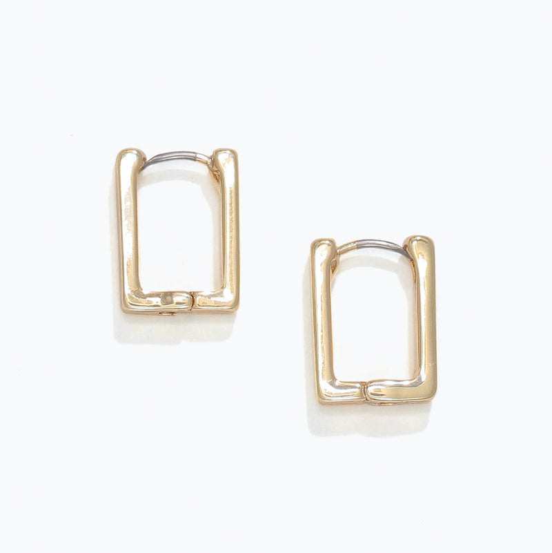 Earrings-Gold hinged Rectangles