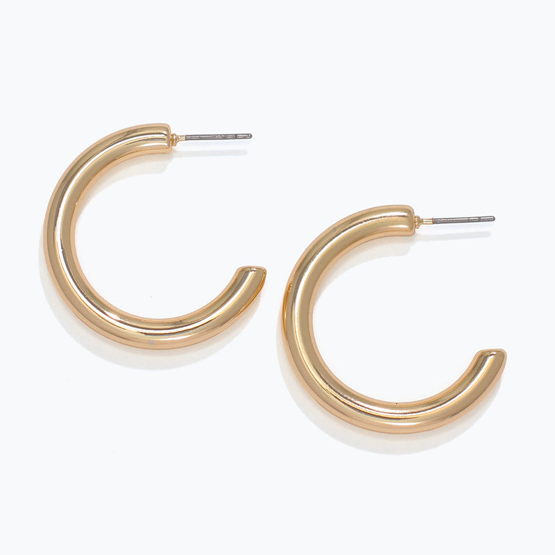 Earrings-Gold Round Hoops