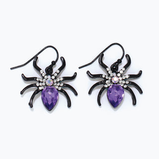 Earrings-Purple Sparkle Spiders