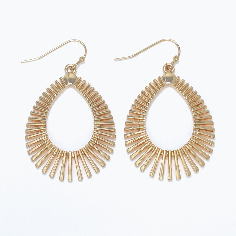 Earrings-Gold Teardrop Bursts