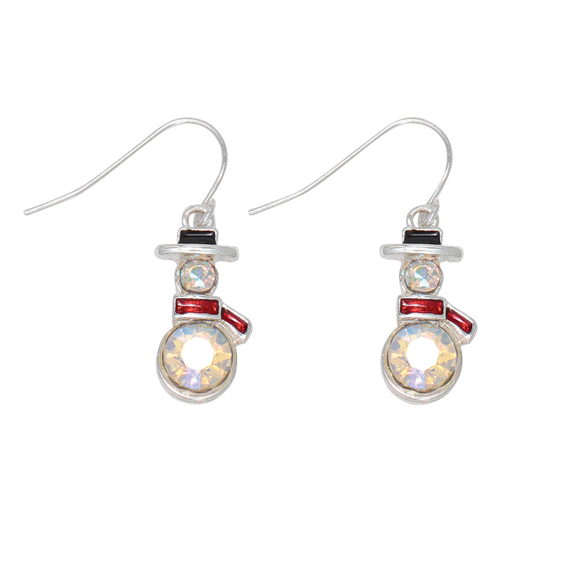 Earrings-AB Crystal Snowmen