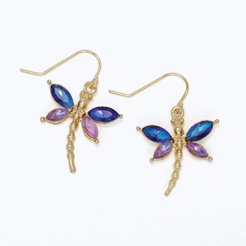 Earrings-Blue + Purple w Gold