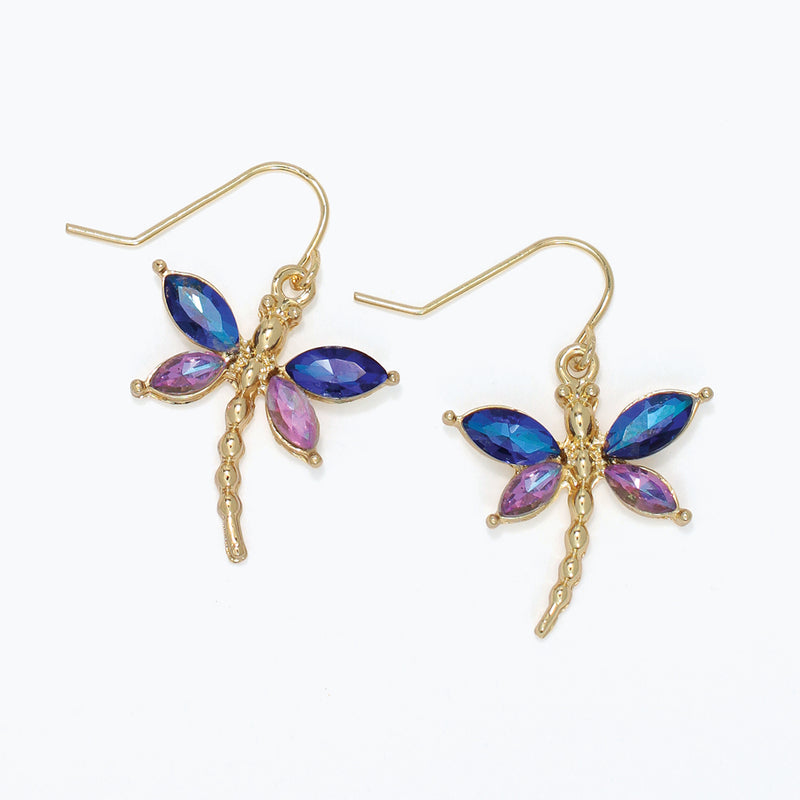 Earrings-Blue + Purple w Gold