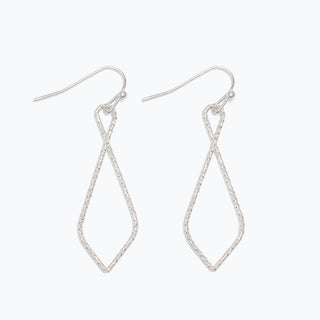 Earrings-Textured Silver Drop