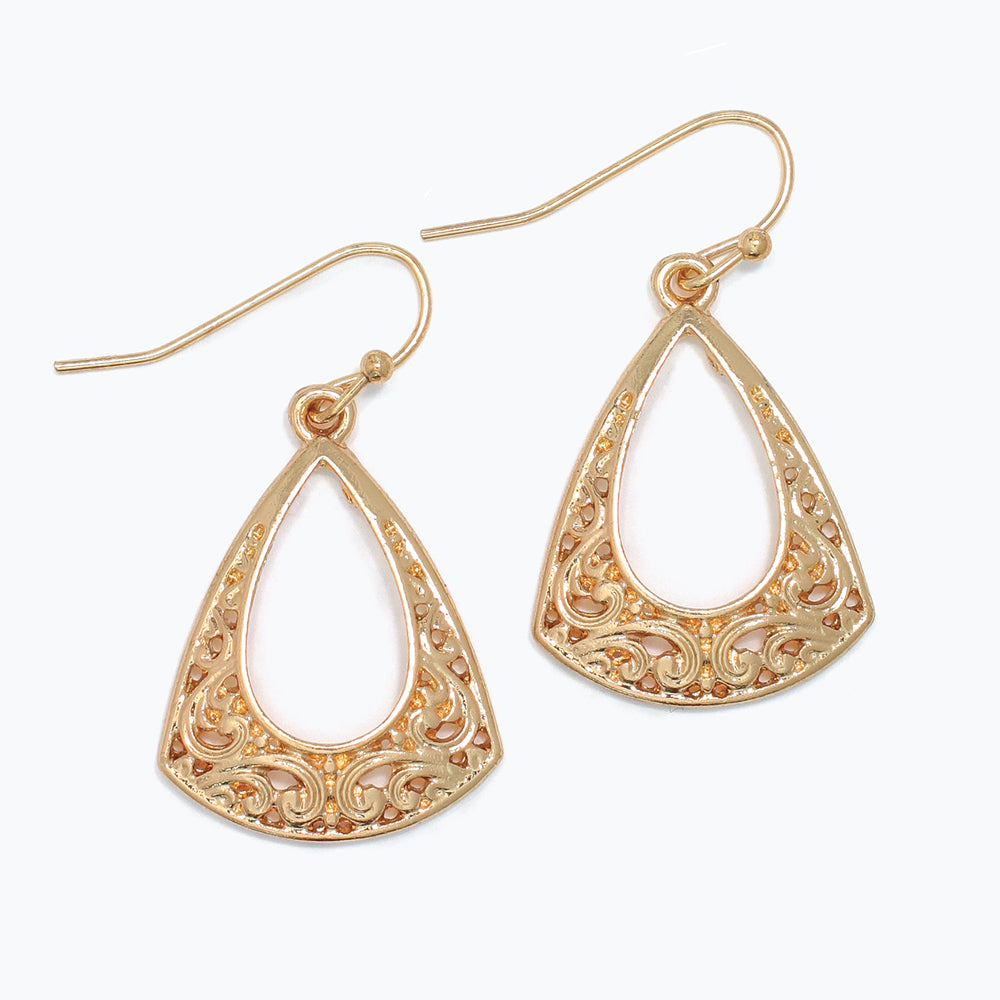 Earrings-Decorative Gold Drop