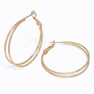 Earrings-Two Strand Gold Hoops