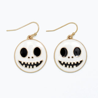 Periwinkle Earrings-Enamel Happy Skull