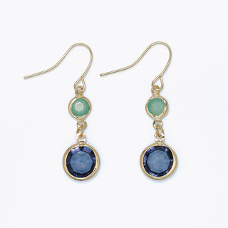Earrings-Blue and Mint Crystal Dang