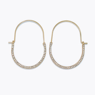 Earrings-Crystal Studded Gold Hoops
