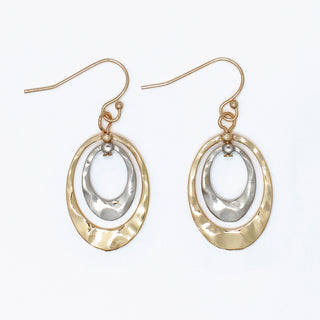 Earrings-Hammered TwoTone Open Ring
