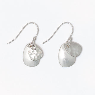 Earrings-Hammered + Polished Silver