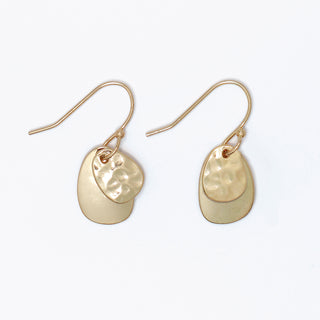 Earrings-Hammered + Polished Gold