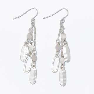 Periwinkle Earrings-Hammered + Open Silver