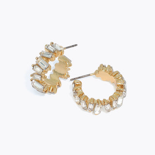 Earrings-Baguette Crystals in Gold