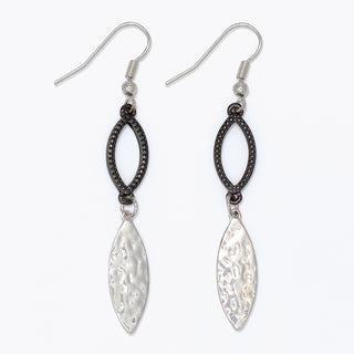 Earrings-Hammered Silver Dangles