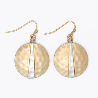 Periwinkle Earrings-Hammered Matte TwoTone