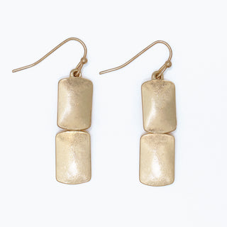 Periwinkle Earrings-Burnished Gold Rectangles