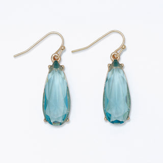 Earrings-Dusky Blue Faceted Crystal