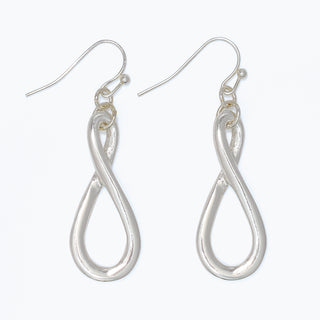 Earrings-Polished Silver Twist Drop