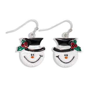 Earrings-Silvr Frosty Face w Crysta