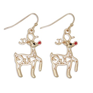 Periwinkle Earrings-Gold Scroll Rudolph