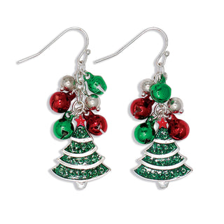 Earrings-Jingle Bells w Glitter Tre