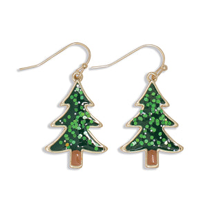 Earrings-Glitter Christmas Trees