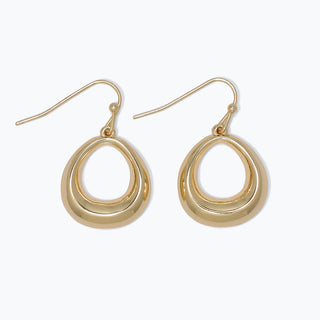 Earrings-Polished Gold Teardrops