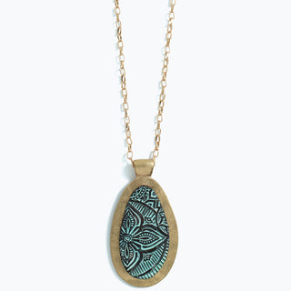 Necklace-Patina + Gold Pendant