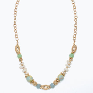 Necklace-SemiPrecious Mint & Gold