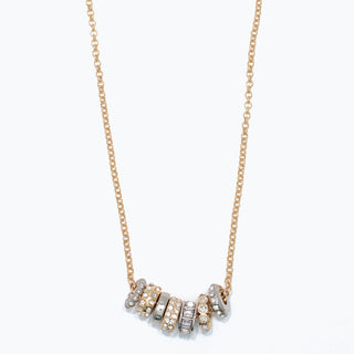 Necklace-Two Tone Crystal Rings