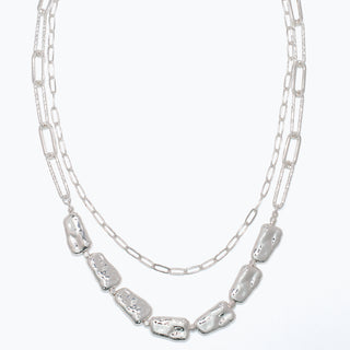 Necklace-Linked Hammered Silver