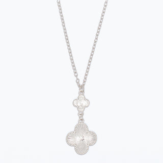 Periwinkle Necklace-Radial Silver Clover Drops