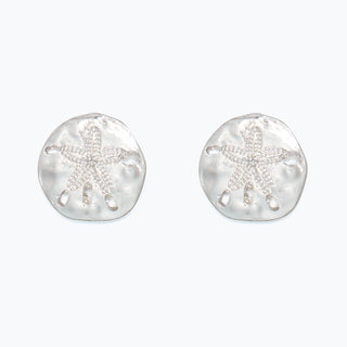 Cuties Earrings-Hammered Silver Sand Dollars