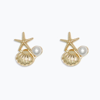 Cuties Earrings-Sea Life Cluster with Pearls