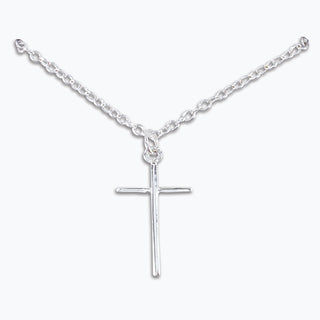 Periwinkle Necklace-Classic Silver Cross