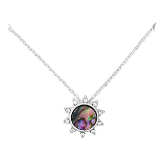 Necklace-Abalone Sun w Crystals