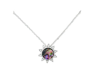 Necklace-Abalone Sun w Crystals 8180233