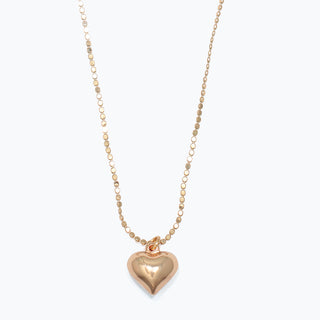 Necklace-Polished Gold Heart