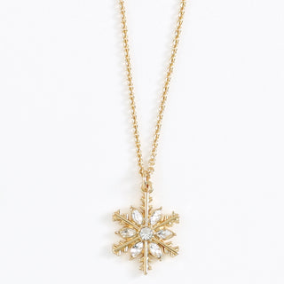 Periwinkle Necklace-Gold Snowflake w Crystals