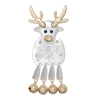 Periwinkle Pin-Slvr & Gld Reindeer w Dangle Legs