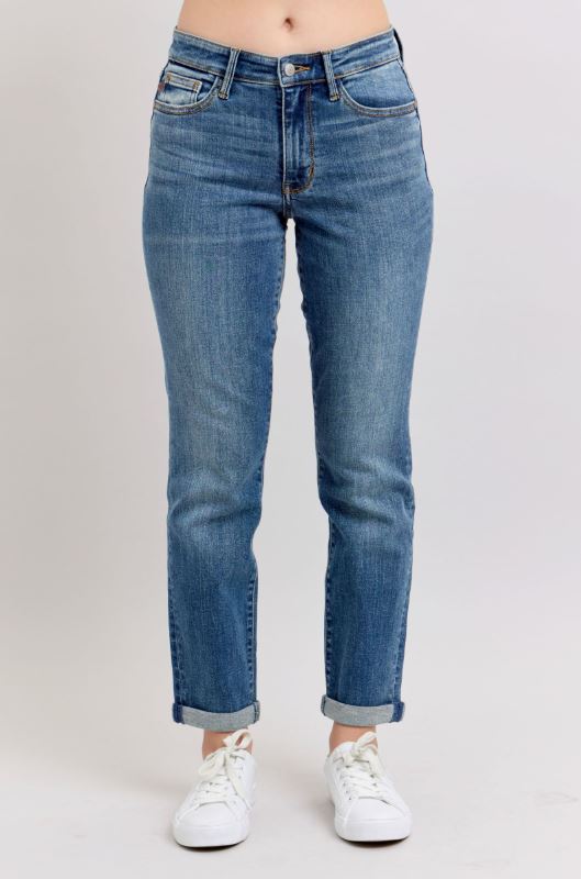 Judy Blue Mid Rise Vintage Wash Boyfriend