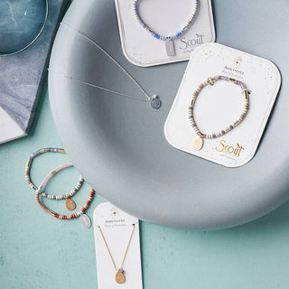 Stone Intention Charm Necklace - Howlite/Silver