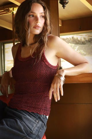 NIKIBIKI Vintage Reversible Lace Tank One Size - Vintage Rain Forest