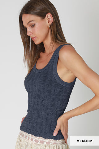 NIKIBIKI Vintage Reversible Lace Tank One Size - Vintage Denim