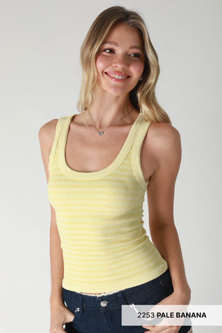 NIKIBIKI Reversible Striped Tank Top - Pale Banana